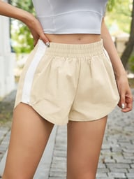 Women's High Waisted Striped Dolphin Shorts | Athletic Running Wear — view 19