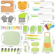50PCS Kids Kitchen Cooking Set with Peeler, Wooden Knives & Safety Gloves — view 4