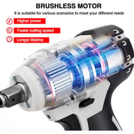 1000Nm Cordless Impact Wrench Drill Gun | 2 Battery Ratchet Driver — view 15