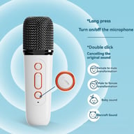 Karaoke Machine Bluetooth Speaker with 2 Wireless Mics & RGB Lights — view 6