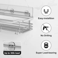 Set Of 2 Shower Shelves (No Drilling Required) - Stainless Steel Bathroom Shelves For The Shower & Bathroom Storage Products — view 4