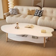 Cloud Coffee Table with Storage Shelf | Modern 2-Layer Design — view 7