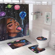 Artistic Shower Curtain 4-Piece Set with Bath Mats | Captain Fam — view 18