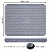 Versatile Silicone Drying Mat Heat Trivet, Multi Use Countertop Pad For Dish Draining, Sink Protection Hot Pot Placement. — view 7