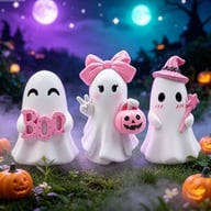 Cute Halloween Ghost Pumpkin Resin Desk Organizer Set | Captain Fam — view 8