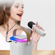 Karaoke Machine Bluetooth Speaker with 2 Wireless Mics & RGB Lights — view 8