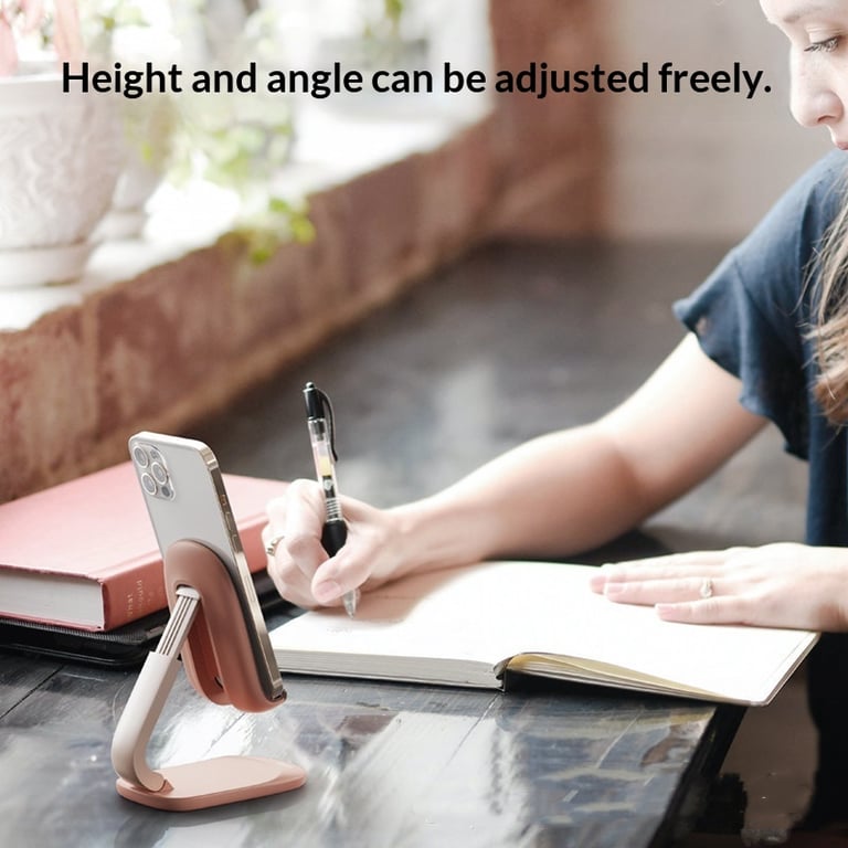 Stable desktop phone stand with weighted base and non-slip feet