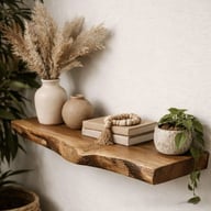 Old Elm Single-Bar Shelf Storage Rack Bookshelf | Live-Edge Design — view 3