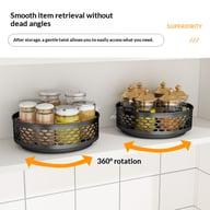 Rotating Spice Rack Carbon Steel Floor-Standing Kitchen Shelf — view 7