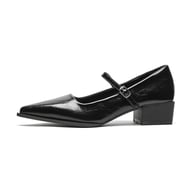 Vintage Chunky-Heeled Mary Jane Shoes for Women | Pointed Toe — view 5
