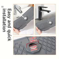 Easy installation steps for non-slip silicone faucet splash guard on kitchen sink