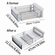 Adjustable Immersion Sink Dish Drying Rack With Stainless Steel Drain Basket - Portable And Retractable Space-Saving Fruit And Vegetable Solution(UPS/UPS logistics delivery supports self-pickup) — view 15