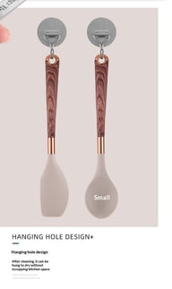 Silicone Wood-Grain Kitchen Utensil Set 12 Pieces Non-Stick Spatula — view 10