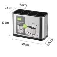 Dimensions and drainage system of stainless steel kitchen utensil organizer