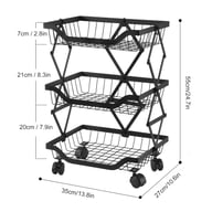 Foldable Kitchen Storage Rack with Wheels | Multi-Layer Organizer — view 14