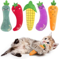 Catnip Cat Toys 5-Pack | Plush Vegetable Kicker Toys for Indoor Cats — view 1