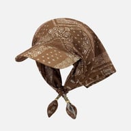 Retro Cashew-Print Beaded Tie-Band Headscarf Hat | Women's Sun Protection — view 4