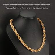 Stainless Steel Twisted Chain Necklace & Bracelet Set | Silver Gold — view 5