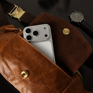 Retro Casual Vegetable Tanned Full-grain Leather Cowhide Chest Bag | Home & Kitchen — view 7