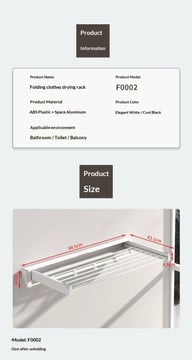 Wall-Mounted Folding Clothes Drying Rack | Space-Saving Design — view 10