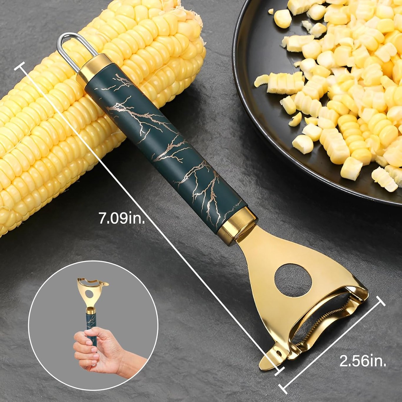 2 Pack Corn Peeler Stainless Steel | Fast Kernel Stripper Tool