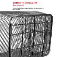 Bottom reinforcement of metal mesh bike basket structural support