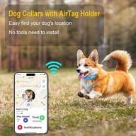 Reflective Dog Leash Collar with AirTag Holder | Anti-Lost Pet Safety — view 9