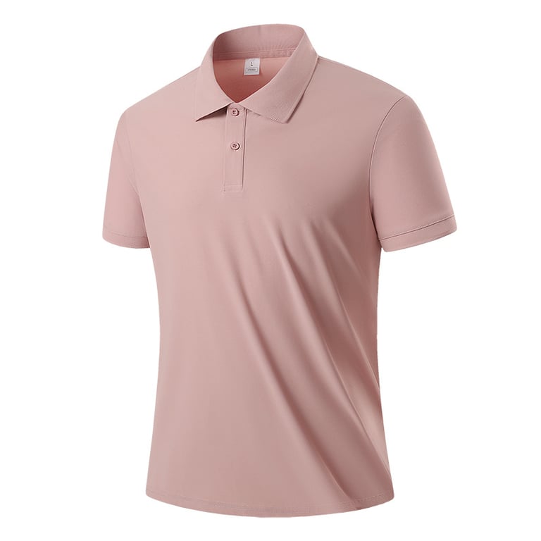 Light gray men's quick-dry polo shirt displaying fabric texture and quality