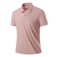 Close-up of pink men's quick-dry ice-feel polo shirt fabric