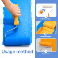 Paint Roller 9 Set Tray Rollers Soft Sleeves Brush Kit Decorating Painting Tool — view 10