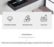 304 Stainless Steel Bathroom Mirror Storage Rack | Modern Shelf — view 19