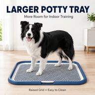 Dog Potty Tray With Removable Grating, Leak-Proof Indoor Dog Toilet For Puppy Training — view 9