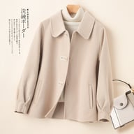 Short Doll-Collar Double-Faced Wool Coat for Women | Canadian — view 6