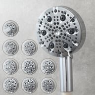 9-Setting Handheld Shower Head with Filtration | Chrome & Matte Black — view 8