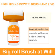 Water-based touch-up paint with roller applicator ready for application