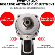 1000Nm Cordless Impact Wrench Drill Gun | 2 Battery Ratchet Driver — view 10