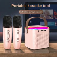 Karaoke Machine Bluetooth Speaker with 2 Wireless Mics & RGB Lights — view 14