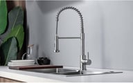 Modern Monobloc Pull Out Kitchen Mixer Tap Dual Spout Spray Single Lever 360 — view 12