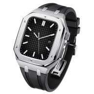 Stainless Steel Smartwatch Case with Fluororubber Band | Luxury Sports Watch — view 9