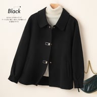 Short Doll-Collar Double-Faced Wool Coat for Women | Canadian — view 8