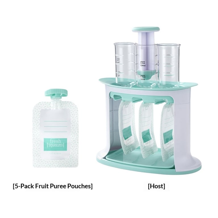 Manual baby food storage bags being cleaned in dishwasher, demonstrating durability and ease of care