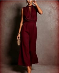 Elegant Sleeveless Two-Piece Set for Women | Wide-Leg Cropped Pants — view 17