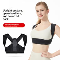 Posture corrector brace highlighting improved shoulder alignment and back support benefits