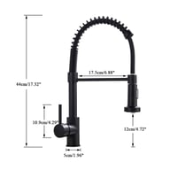 Matt Black Monobloc Kitchen Sink Mixer Tap | Pull-Out Hose Spray — view 6