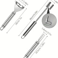 3-Piece Stainless Steel Corn Peeler & Stripper Tool Set | Kernel Remover — view 2