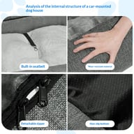 Rear-Seat Pet Bed for Cars | Dog Leash-Ready Safety Harness Clips — view 5