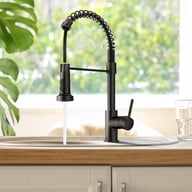 Matt Black Monobloc Kitchen Sink Mixer Tap | Pull-Out Hose Spray — view 8