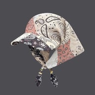 Retro Cashew-Print Beaded Tie-Band Headscarf Hat | Women's Sun Protection — view 5