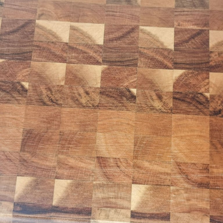 Close-up of end-grain mosaic pattern showing wood construction detail