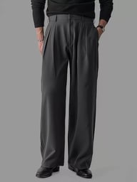 Double-Pleat Wide-Leg Casual Pants for Men | Relaxed Drape Fit — view 7